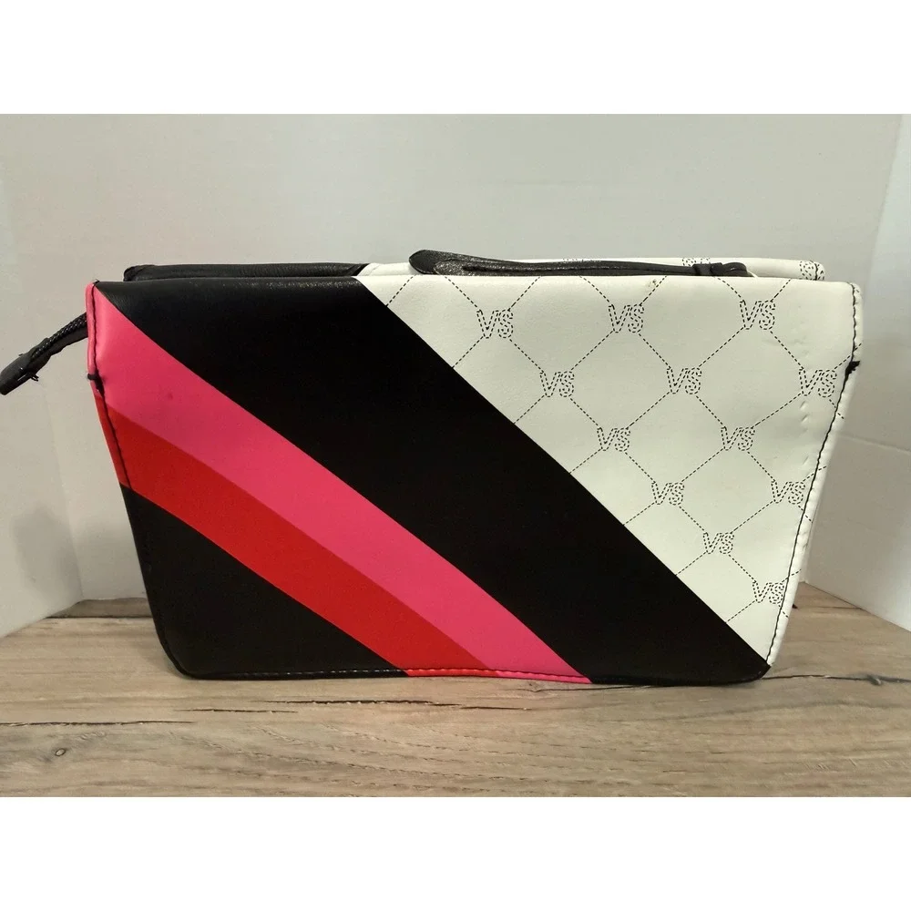 Victoria's Secret Black White Pink Crossbody Bag Clutch NWOT